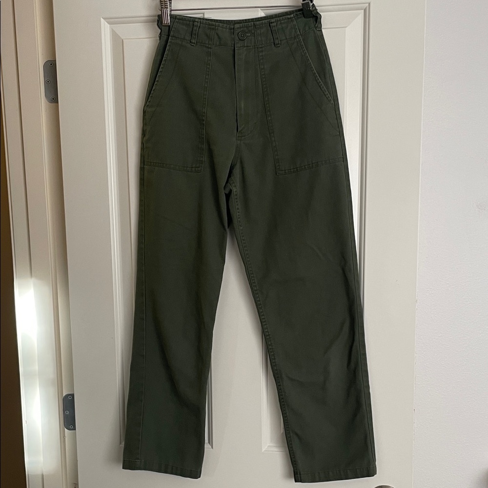 John Galt green straight pant